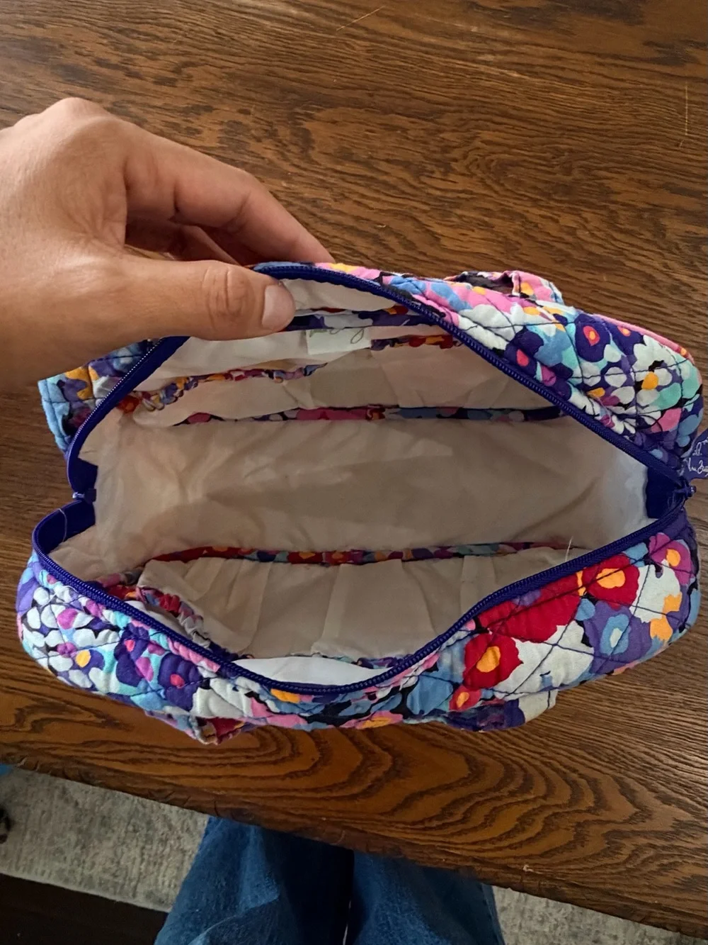 Vera Bradley Multicolor Floral Quilted Cosmetic Bag in Purple Mix